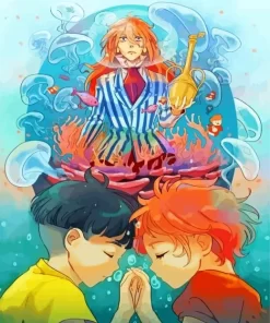 Ponyo And Sosuke With Fujimoto Diamond Paints