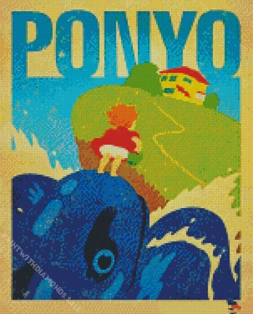 Ponyo Anime Poster Diamond Dotz