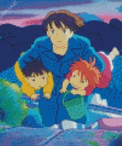 Ponyo With Lisa And Sosuke Diamond Dotz