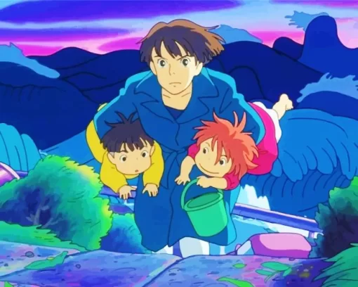 Ponyo With Lisa And Sosuke Diamond Paints