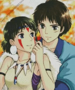 Princess Mononoke San And Ashitaka Diamond Dotz