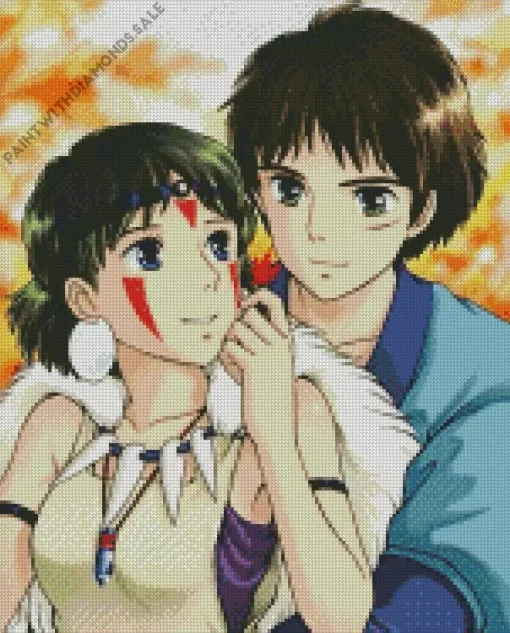 Princess Mononoke San And Ashitaka Diamond Dotz