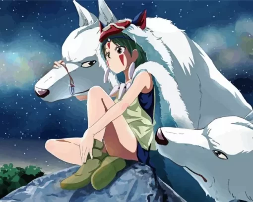 Princess Mononoke San And Moro Diamond Paints