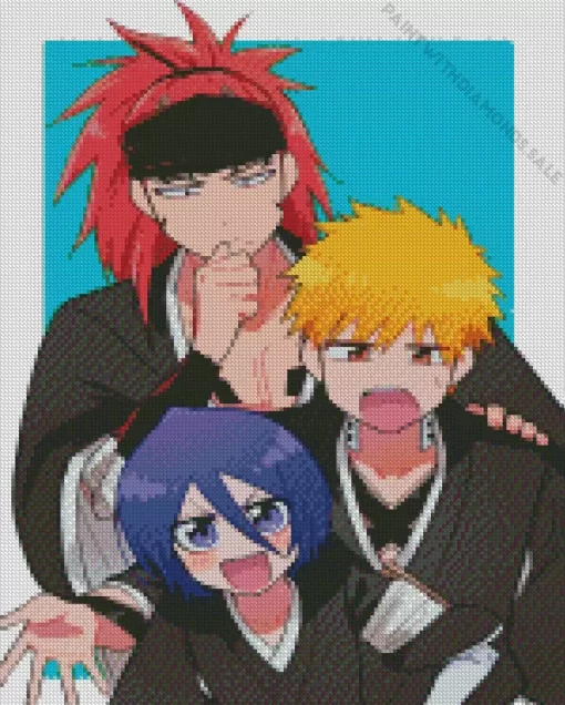 Renji Abarai and ichigo with rukia Diamond Dotz