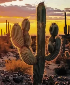 Saguaro Cactus At Sunset Diamond Painting