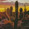 Saguaro Cactus At Sunset Diamond Painting