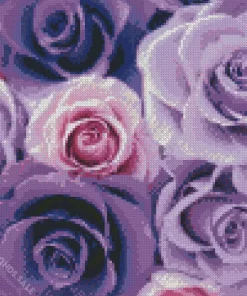 Shades Of Purple Roses Diamond Painting