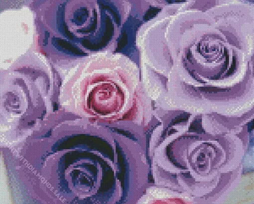 Shades Of Purple Roses Diamond Painting