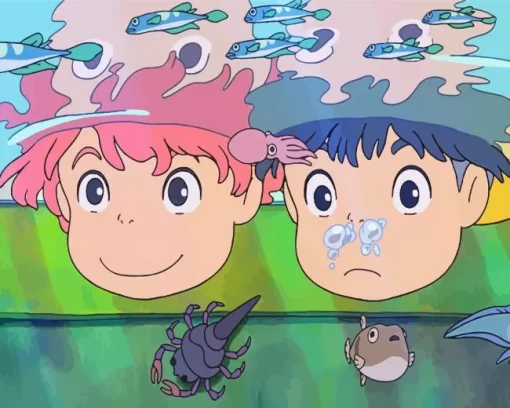 Sosuke And Ponyo Characters Diamond Paints