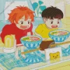 Sosuke And Ponyo Eating Diamond Dotz