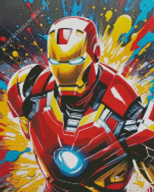 Splatter Iron Man Diamond Paintings