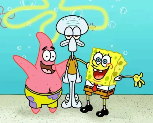 Squidward And SpongeBob Diamond Painting