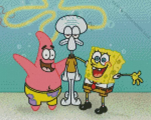 Squidward And SpongeBob Diamond Painting