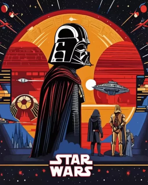 Star wars illustration poster diamond dotz