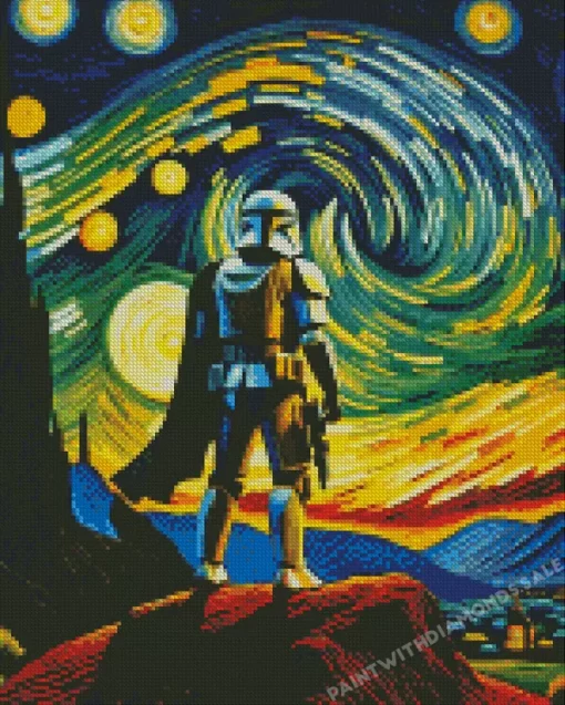 Starry Night boba fett diamond paints