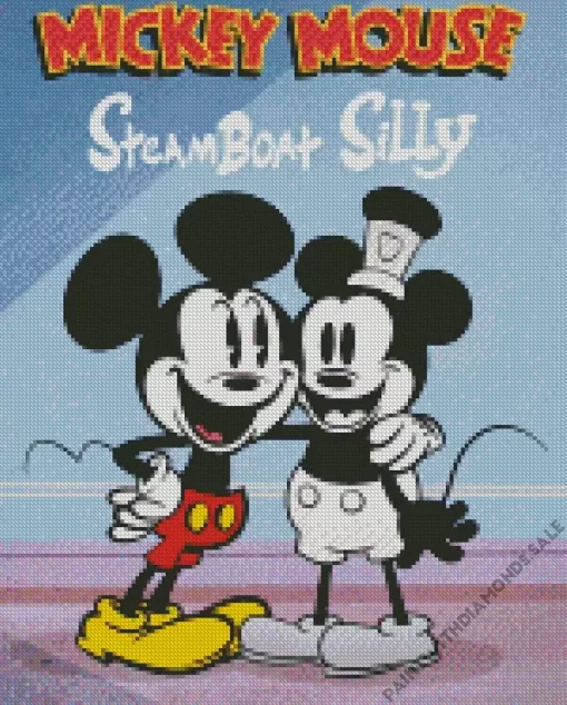 Steamboat Willie Mickey Mouse Poster Diamond Painting