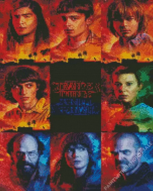 Stranger Things Cast Diamond By Numbers