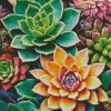 Succulent With Flowers Diamond Painting