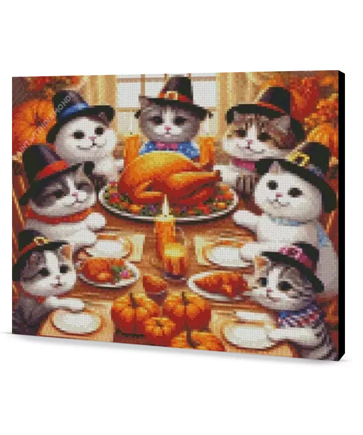 Cats Celebrating Thanksgiving