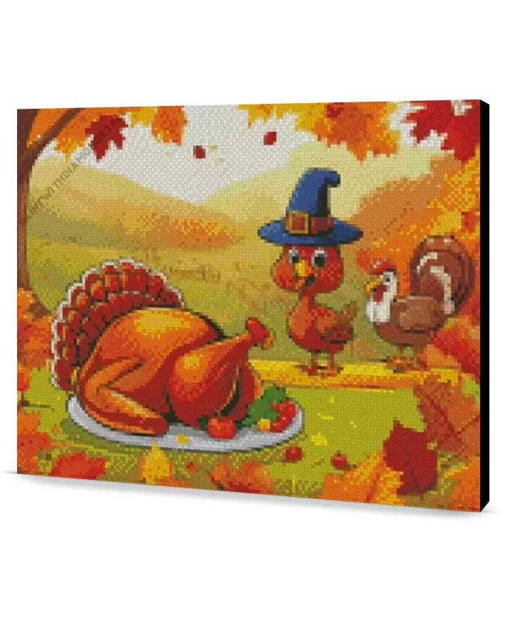 Cute Thanksgiving Art Thanksgiving diamond Painting kits