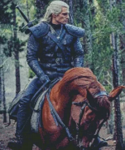 The Witcher Geralt On Horse Diamond Dotz