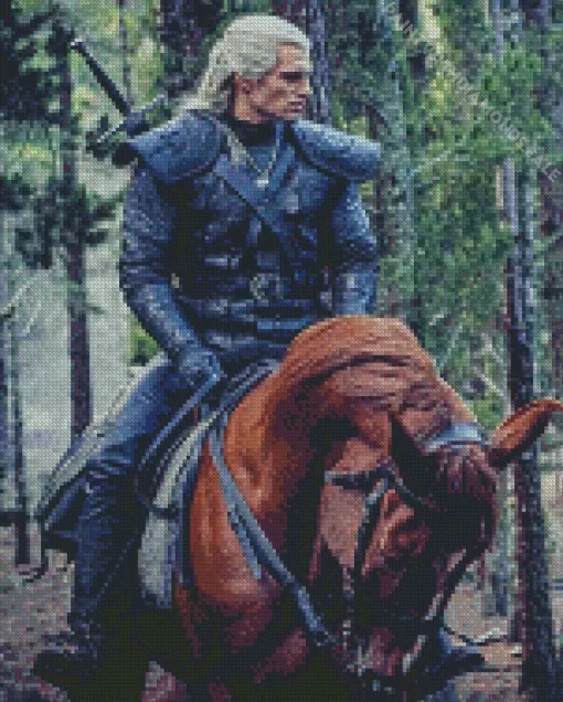 The Witcher Geralt On Horse Diamond Dotz