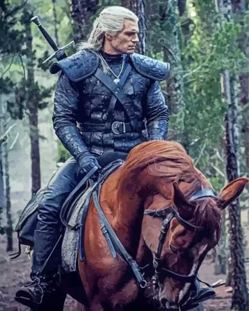 The Witcher Geralt On Horse Diamond Paints