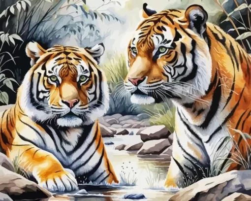 Tiger Couple Diamond Painting