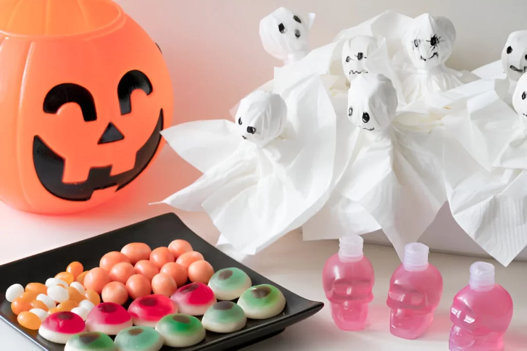 Tissue Paper Ghosts Halloween Art and Craft