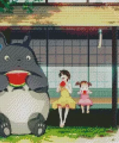 Totoro With Mei And Satsuki Diamond Dotz