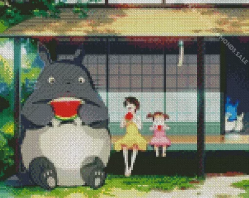 Totoro With Mei And Satsuki Diamond Dotz