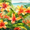 Tropical Hibiscus Flowers Art Diamond Painting