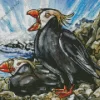 Tufted Puffin Pair Art Diamond Painting