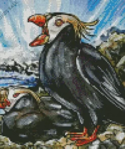 Tufted Puffin Pair Art Diamond Painting