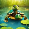 Turtles On Lily Pad Diamond Painting