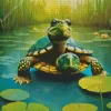 Turtles On Lily Pad Diamond Painting