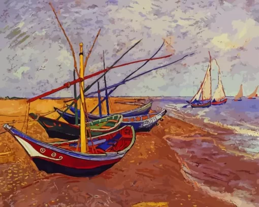 Fishing Boats Vincent Van Gogh Diamond Paintings