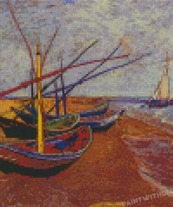 Fishing Boats Vincent Van Gogh Diamond Paintings