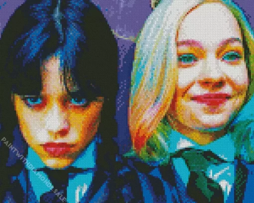 Wednesday Addams And Enid Diamond By Numbers