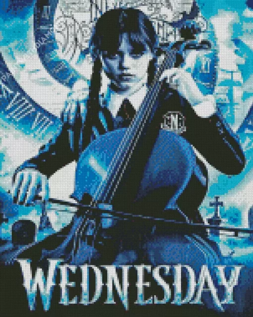 Wednesday Addams Movie Diamond By Numbers