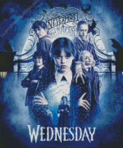 Wednesday Addams Movie Poster Diamond By Numbers