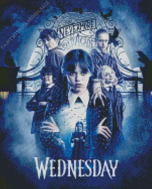 Wednesday Addams Movie Poster Diamond By Numbers