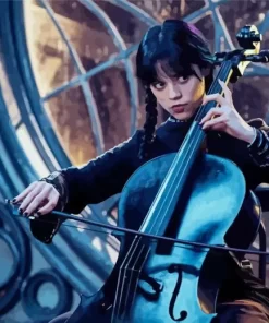 Wednesday Addams Playing Cello Diamond Paintings