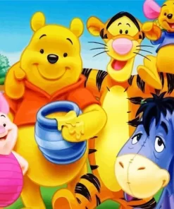 Winnie The Pooh Cartoon Characters Diamond Painting