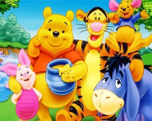 Winnie The Pooh Cartoon Characters Diamond Painting