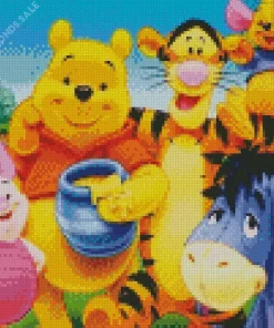 Winnie The Pooh Cartoon Characters Diamond Painting