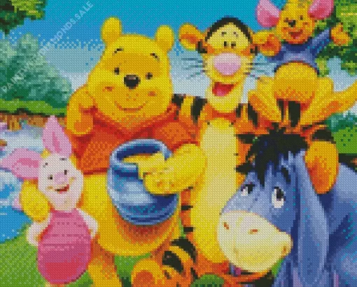 Winnie The Pooh Cartoon Characters Diamond Painting