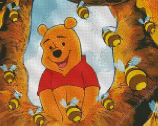 Winnie The Pooh With Bees Diamond Painting