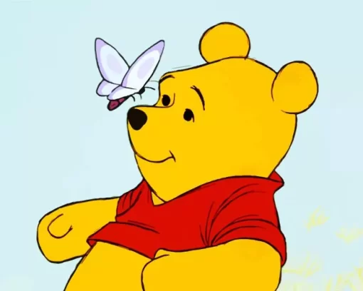 Winnie The Pooh With Butterfly Diamond Painting