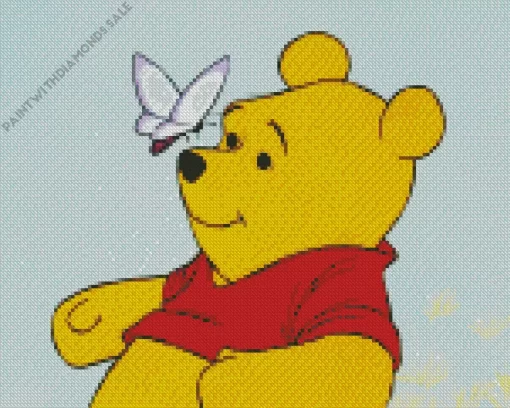 Winnie The Pooh With Butterfly Diamond Painting